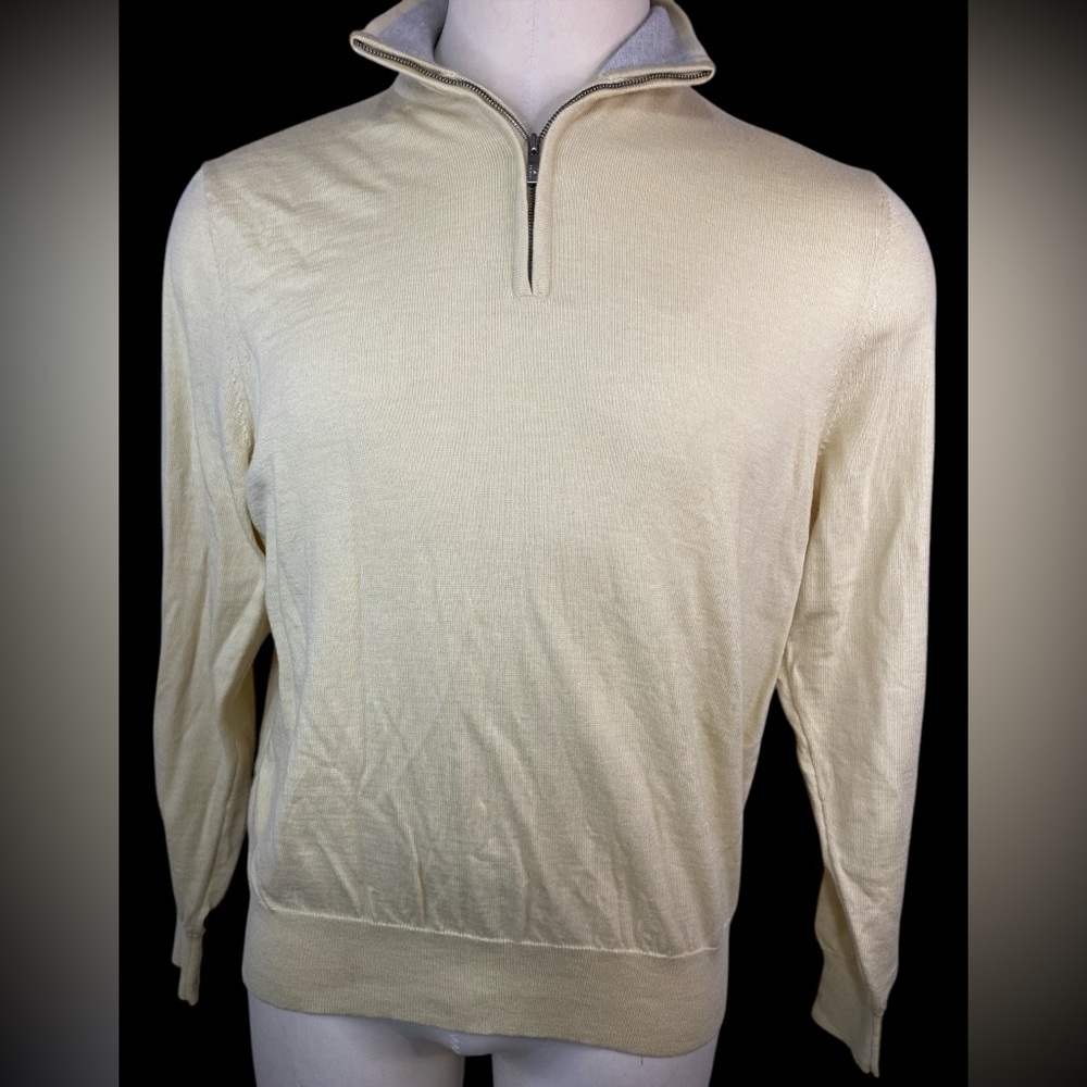 Aristo Eighteen AR18TO Men's 100% Merino Wool Sweater with Quarter-Zip Large